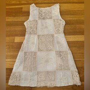 Elegant White and Cream Lace Mini Dress